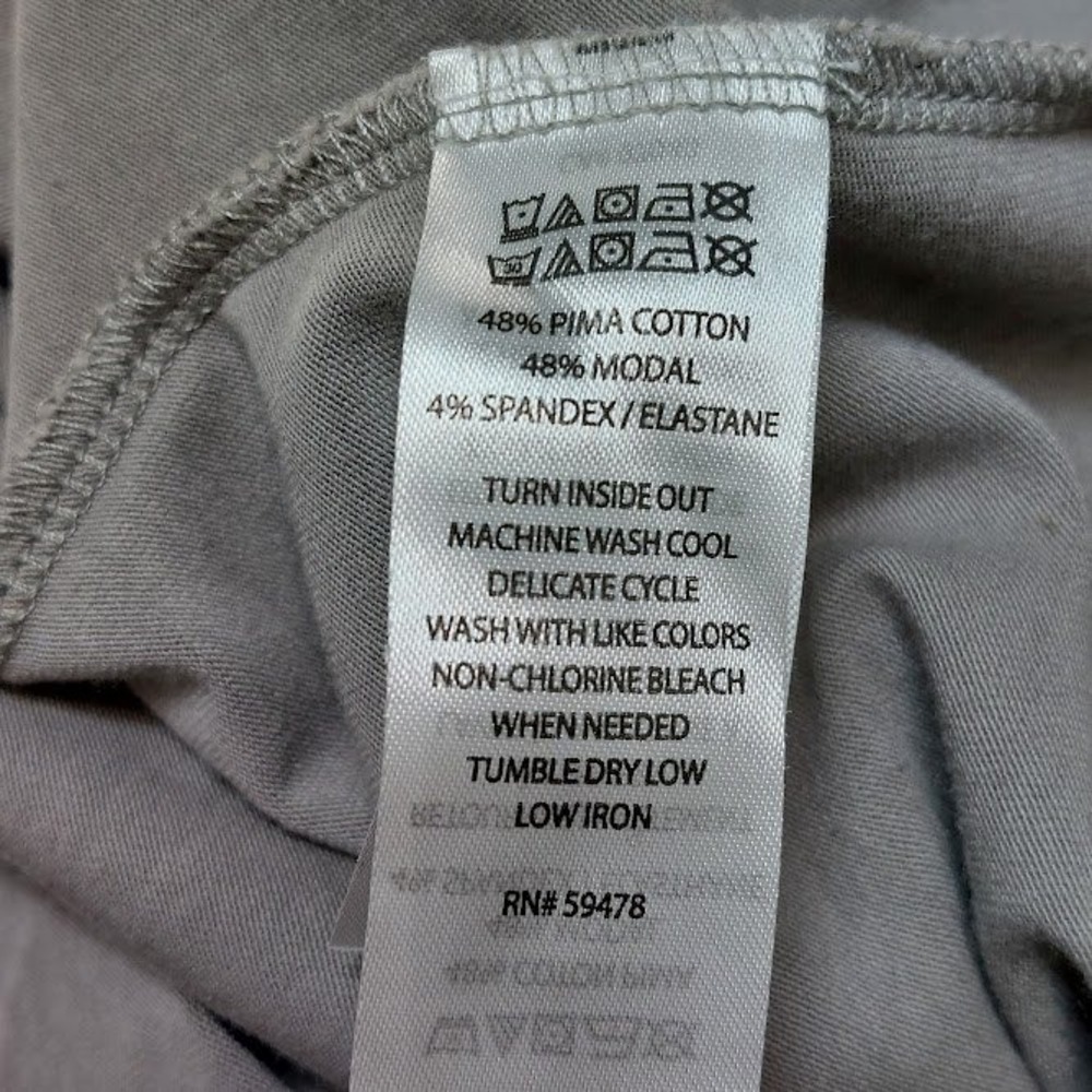 William Rast Henley Shirt Men's Large Grey Pima Cotton Blend Modal Stretch Basic - Picture 7 of 9